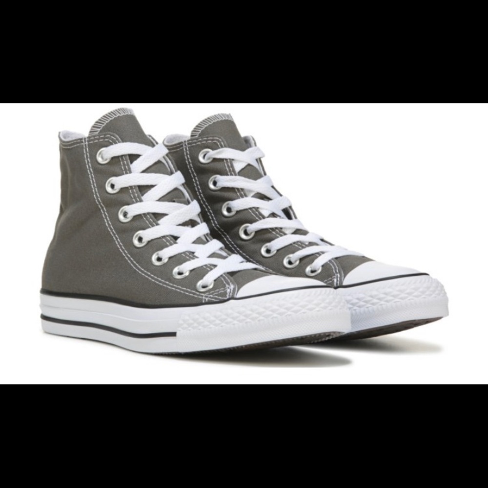Grey converse high top shoes